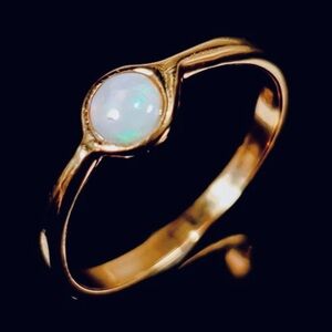 Natural Opal Ring Gold Plated Over Sterling